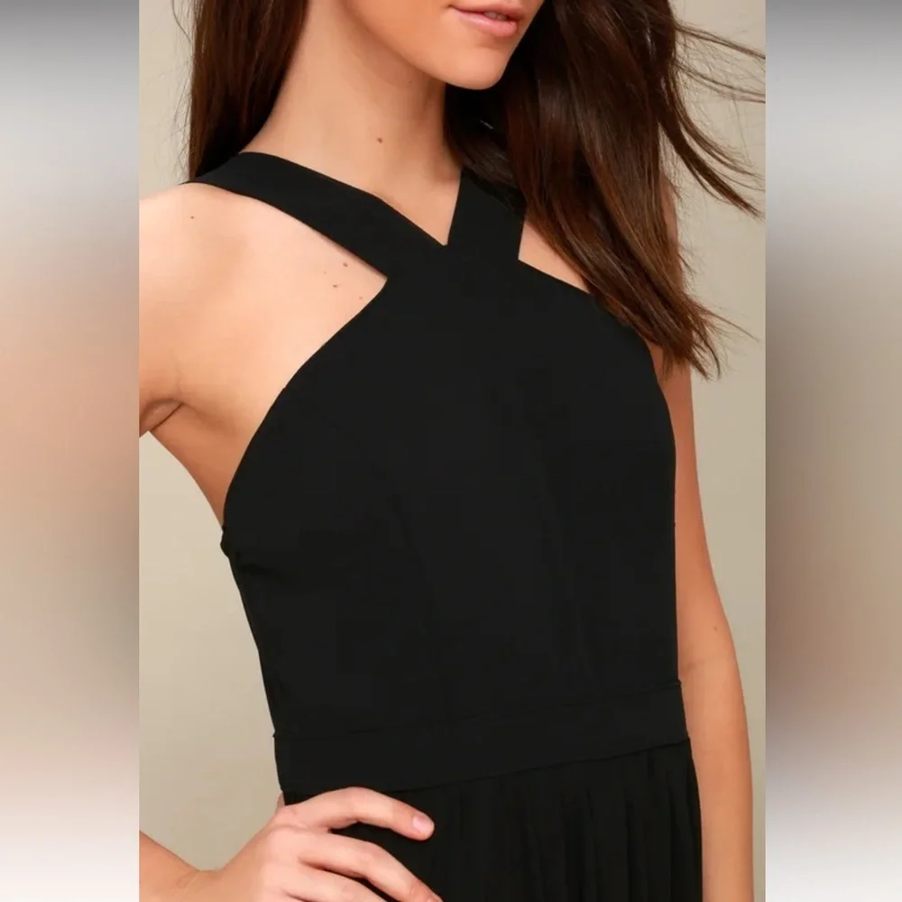 WORN ONCE LULUS AIR OF ROMANCE BLACK MAXI DRESS - Size Medium SKU:559 - Picture 4 of 9